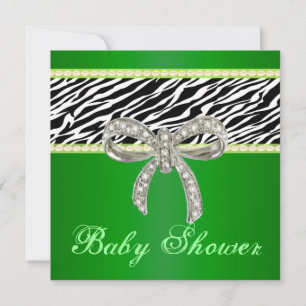 Invitation au Baby shower de Bow Diamond Zebra Ver