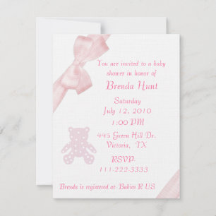 Invitation au Baby shower de Bow rose