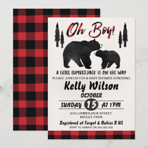Invitation au Baby shower de bûcherons
