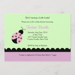 Invitation au Baby shower de bugs de fleurs Lady B