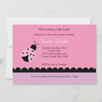 Invitation au Baby shower de bugs de fleurs Lady B