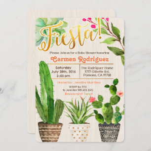 Invitation au Baby shower de Cactus Succulent Fies