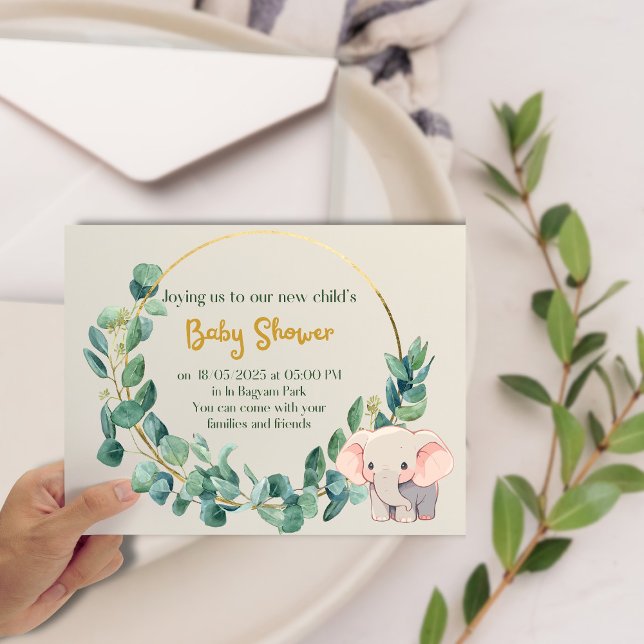 invitation au Baby shower de Calyptus d'éléphant m (Créateur téléchargé)