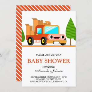 Invitation au Baby shower de Camion Cute