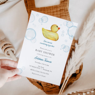 Invitation au Baby shower de canard en caoutchouc