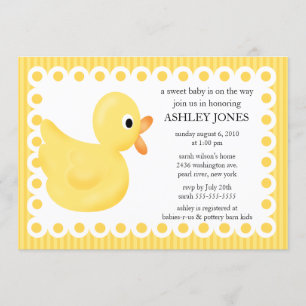 Invitation au Baby shower de canard jaune