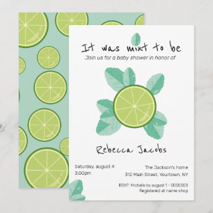 Invitation au Baby shower de chaux et de menthe