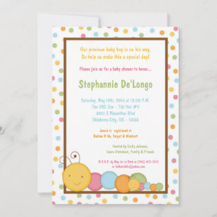 Invitation au Baby shower de chenilles de printemp