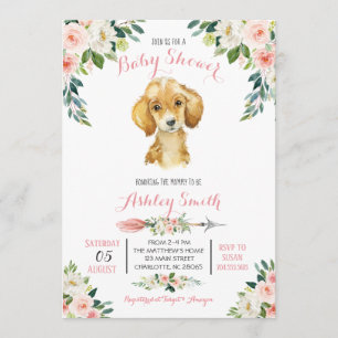 Invitation au Baby shower de chiots,