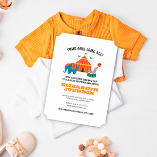 Invitation au Baby shower de cirque vintage