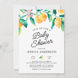 Invitation au Baby shower de citron