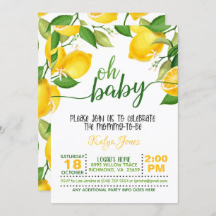 Invitation au Baby shower de citron - Oh Baby