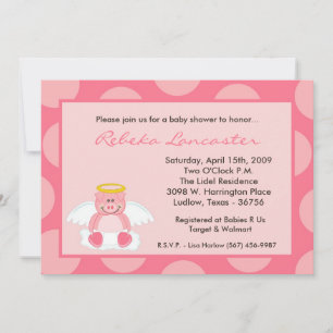 Invitation au Baby shower de cochon de poule rose