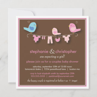 Invitation au Baby shower de couple de filles douc