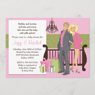 Invitation au Baby shower de couple moderne pour l