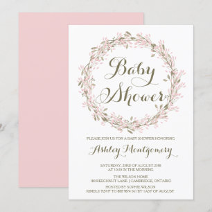 Invitation au Baby shower de couronne d'hiver