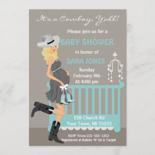 Invitation au Baby shower de Cowboy - Blonde Weste