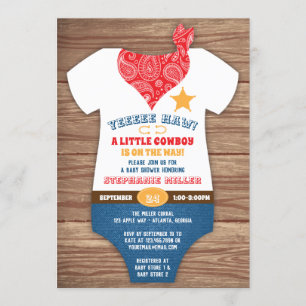 Invitation au Baby shower de Cowboy, Impression de