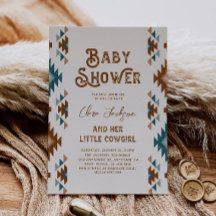 Invitation au Baby shower de Cowgirl du Sud-Ouest