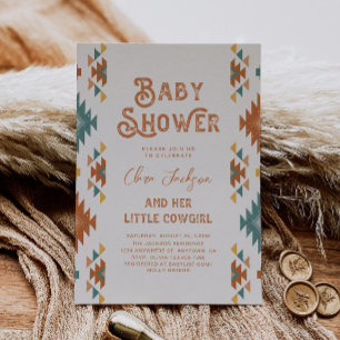 Invitation au Baby shower de Cowgirl du Sud-Ouest