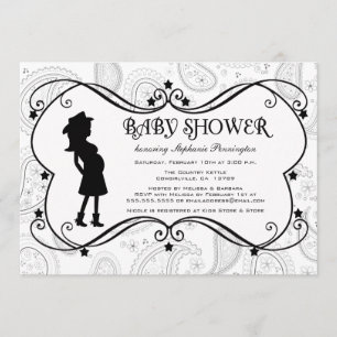 Invitation au baby shower de Cowgirl paisley