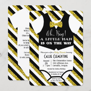 Invitation au Baby shower de Cravate Little Man Bo