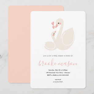 Invitation au Baby shower de cygne doux