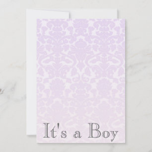 Invitation au Baby shower de Damas violet élégant