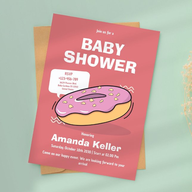 Invitation au Baby shower de Donut mignon (Créateur téléchargé)