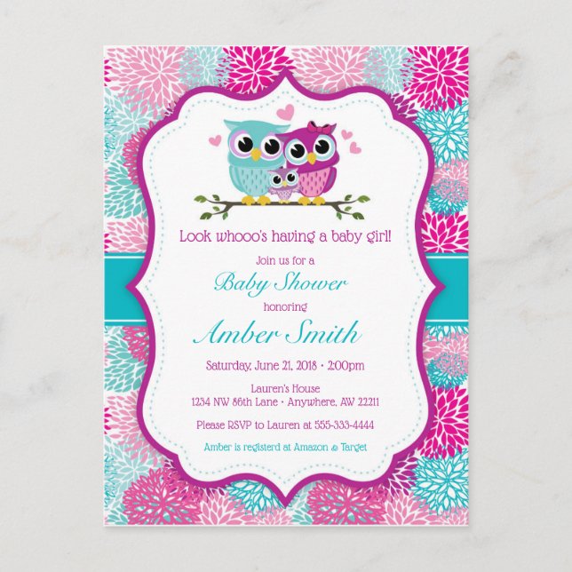 Invitation au Baby shower de fille de hibl (Devant)