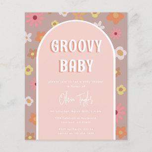 Invitation au Baby shower de fille Retro Super Bud