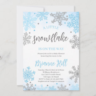 Invitation au Baby shower de flocon de neige
