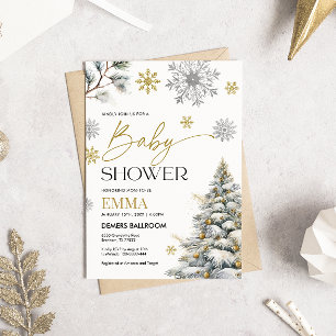 Invitation au Baby shower de Flocon de neige d'hiv