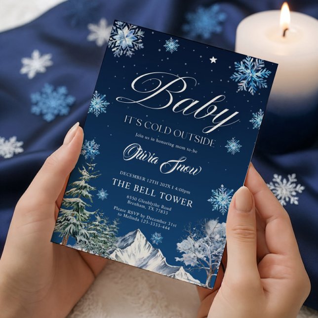 Invitation au Baby shower de Flocon de neige d'hiv (Créateur téléchargé)
