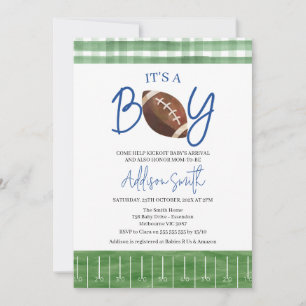 Invitation au Baby shower de football des Garçons