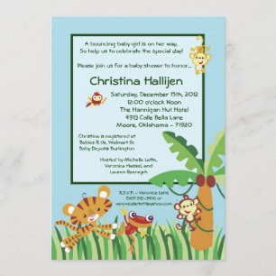Invitation au Baby shower de forêt pluviale 5x7