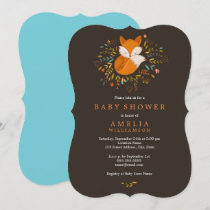 Invitation au Baby shower de Fox de bois