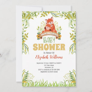 Invitation au Baby shower de Fox de bois