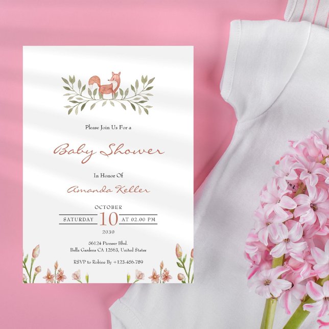 Invitation au Baby shower de Fox de bois (Créateur téléchargé)