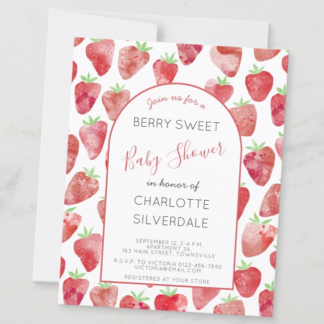 Invitation au Baby shower de fraise budgétaire (Budget strawberry baby shower personalized baby shower invitations)