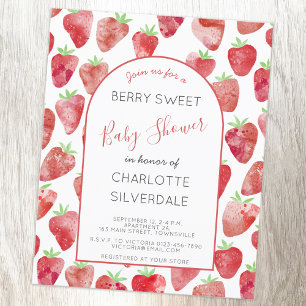 Invitation au Baby shower de fraise budgétaire