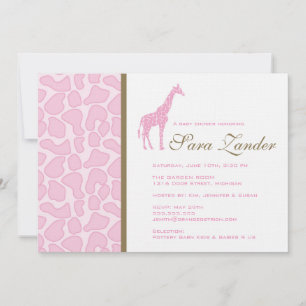 Invitation au Baby shower de girafe - Fille