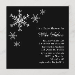 Invitation au Baby shower de glamour d'hiver sur l
