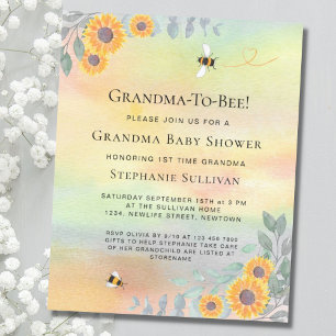 Invitation au Baby shower de grand-mère à abeille