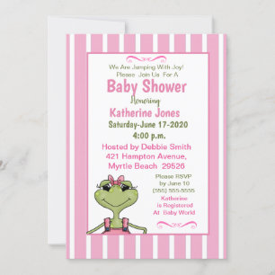 Invitation au Baby shower de grenouille mignonne