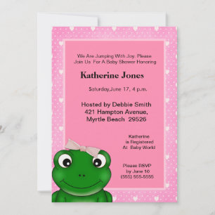 Invitation au Baby shower de grenouille mignonne