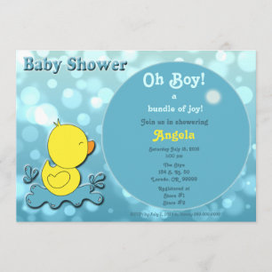 Invitation au Baby shower de la bulle Duckie