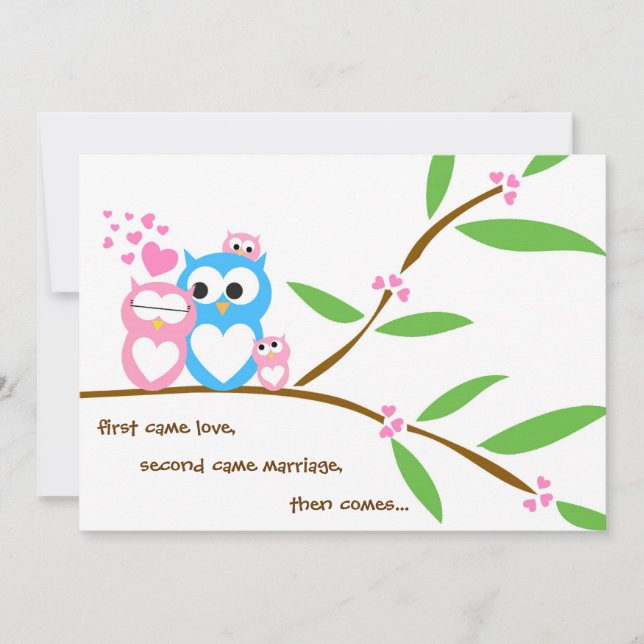 Invitation au Baby shower de la Chevêche pour bébé (Devant)