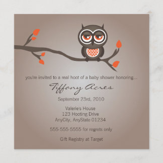 Invitation au Baby shower de la Chouette Brown et 