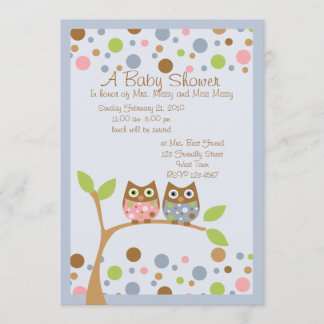 Invitation au Baby shower de la Chouette Twin